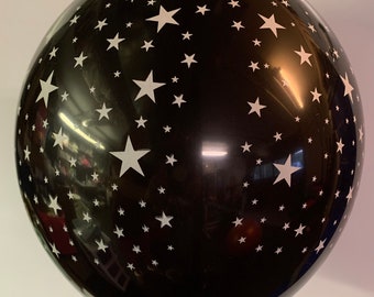 12 Pack Black White Stars Balloons, Star Theme 12" Night Balloons Star Decorations Party Supplies, Star Latex Balloons, Stars Black Balloons
