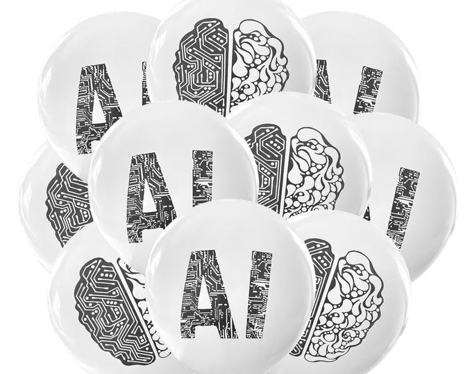 12ct Ai Balloons, Ai Birthday, Artificial Intelligence Theme, Ai Party Decorations Supply Ideas, Technology Balloons