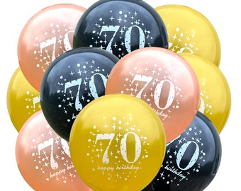 70th Happy Birthday Balloons 12", 70th Birthday Balloons, Seventy Party Balloons, Seventieth Theme, 70th Party Decor, Turning 70 Birthday