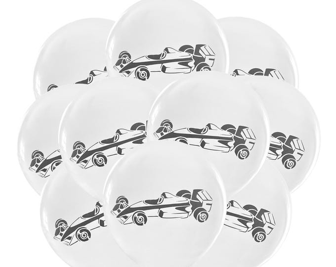 12ct Racecar Balloons, Racecar Birthday Party Theme, Track Racing Balloons Birthday Theme Party, Race Car Balloon