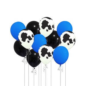 24 Pack Cow Balloons Bundle , 12&quot; Assorted Blue Cow Party Balloons, Farm Theme decor, Barnyard Event, Barnyard Birthday Theme Balloon
