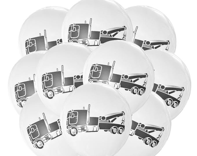 12ct Tow Truck Balloons, Tow Truck Birthday Theme, Tow truck Party, Towing Balloons, Yellow Line Birthday Décor, Tow Truck Driver Birthday