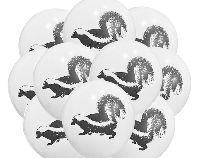 12ct Skunk Balloons, Skunk Birthday, Skunk Theme, Skunky Birthday Theme Party Decoration supplies