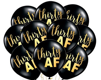 30 AF Balloons Decorations 10" 30th Birthday Balloons thirty Celebration Party Supplies Thirtieth Balloons Adult Birthday
