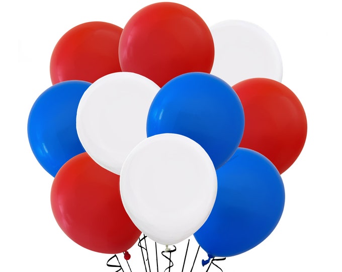 Patriotic balloons, Football party, Buffalo Bill Balloons, Super bowl Party, Red White and Blue Balloon Bouquet