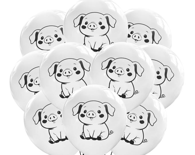 Baby Pig Balloons, Piggy Birthday, Farmyard Baby Shower, Barnyard Theme, Girl or Boy Party Supply