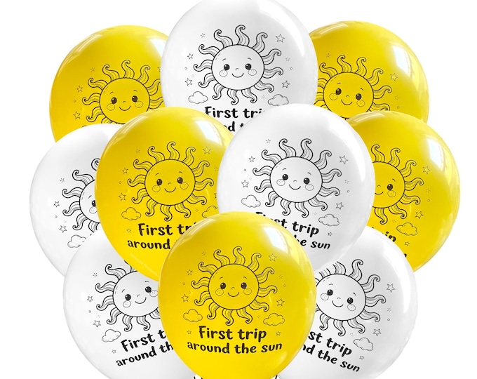 12 Count First Trip Around The Sun Birthday, 1st Birthday Theme, Baby's First Year Party