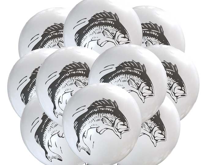 12ct Bass Balloons, Bass Birthday Party, Fishing Theme, Fish Balloons, Fisherman Birthday Party Decorations, Fishing Birthday, Jumping Fish