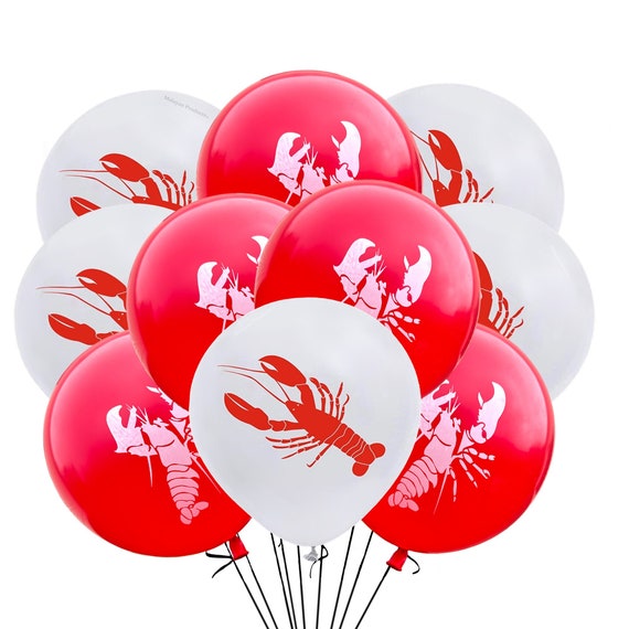 Lobster Balloons 12" Seafood Boil Party Balloons, Lobster Theme Decoration, seafood event, Ocean Buffet Event