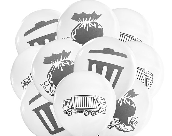 12ct Garbage Balloons, Trash Birthday Party Balloons, Garbage Man Theme Party Decoration, Trash Balloons, Breakup Divorce Theme