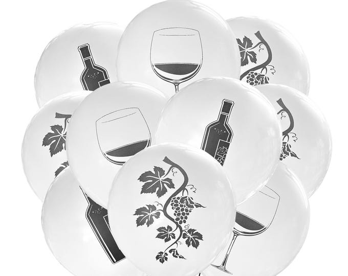 12ct Wine Balloons, Wine Birthday Theme, Winery Theme, Wine Party Decorations, Vineyard Balloons Vineyard Wedding Balloons, Winery Bridal