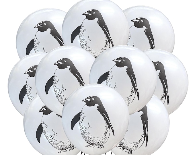 12ct Penguin Balloons, Realistic Penguin Birthday, Penguin Theme, Penguin Party Ideas Decorations
