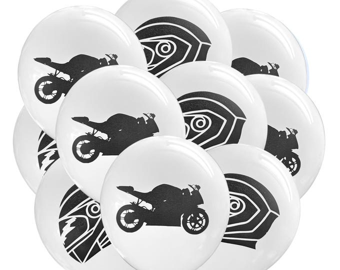 12ct Motorcycle Balloons, Street bike Party Balloons, Motorcycle Theme, Racing Bike Birthday Party