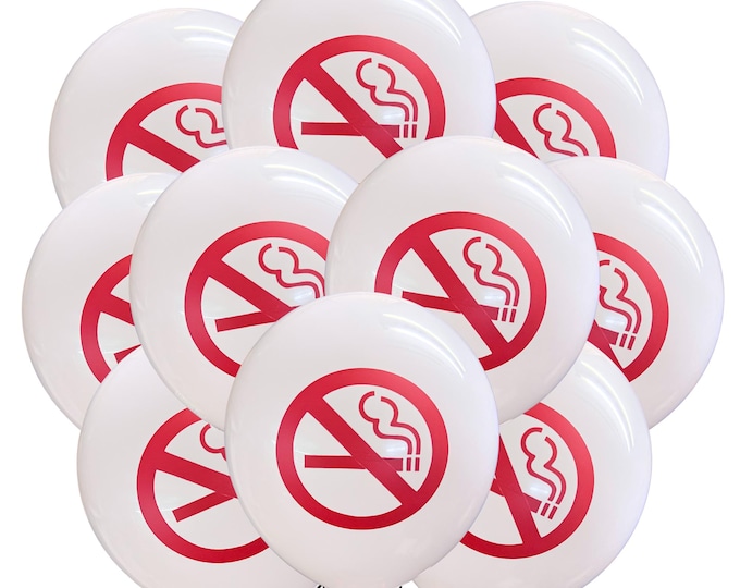 12ct No Smoking Balloons, Cancer Awareness Theme Party Decoration, Lungs Birthday,  pulmonologist