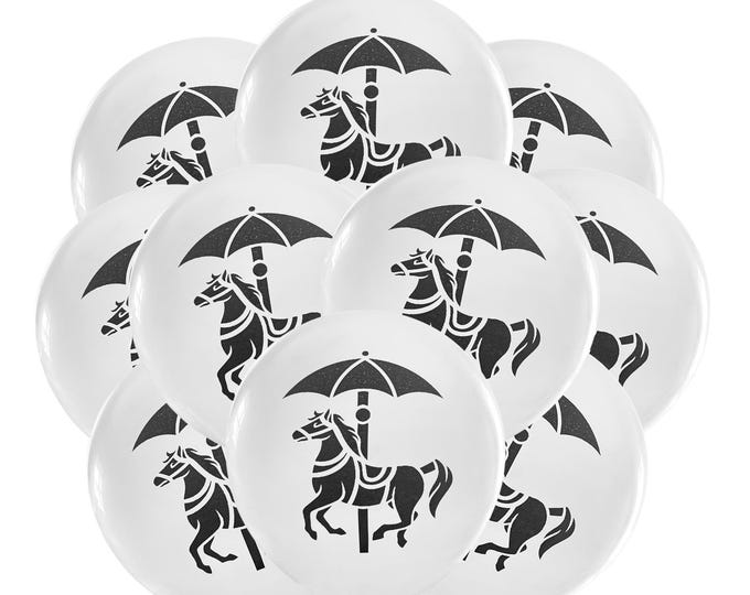 12ct Carousel Horse Balloons, Carnival Birthday Theme, Carousel Birthday Decorations, Merry-Go-Round Birthday Balloons, Amusement Park
