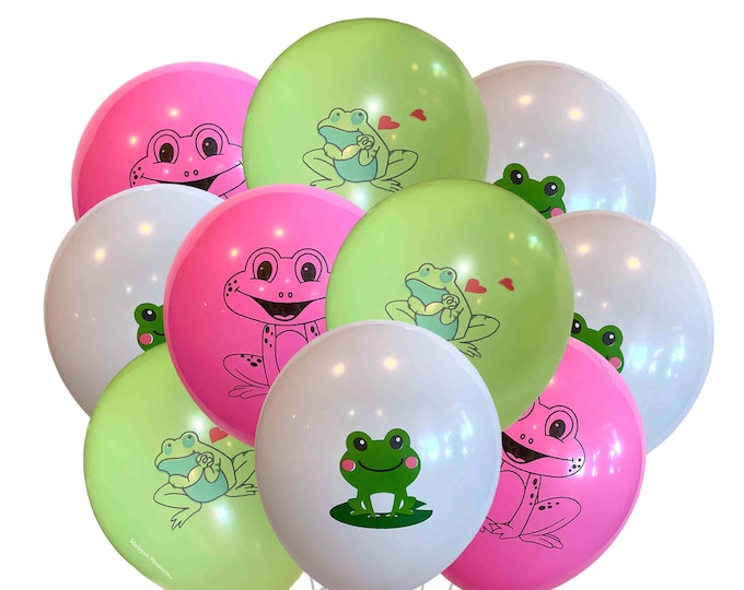 Frog Balloons 12", Frog Birthday Party, Frog Theme Birthday Balloons Latex, Frog Event Party Supplies,