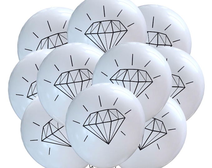 12ct Diamond Balloons, Diamond Birthday Party Balloons, Engagement Theme Party Decoration, Wedding Balloons, Luxury Balloons