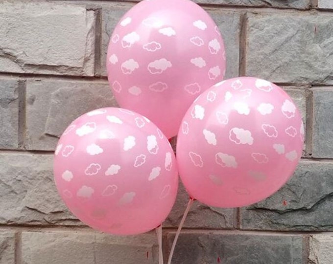 12 Pack Sky Balloons, 12" Cloud Balloons Decor, Pink Sky Party Balloons, Cloud Party Decor, Sky Party Decor, Baby Shower Balloons