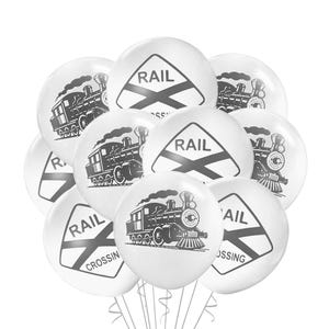 Train Balloons, 12&quot; Train Party Balloons, Locomotive Theme Party Decoration, Choo Choo Train Balloons, Train Birthday Theme, Railroad