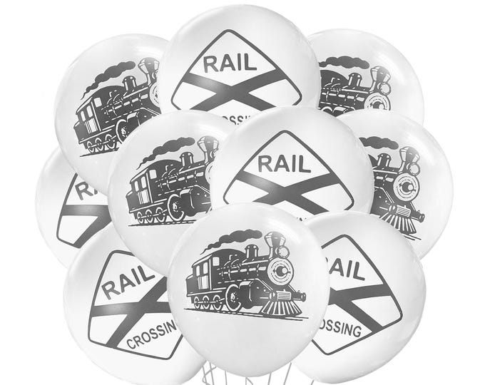 Train Balloons, 12" Train Party Balloons, Locomotive Theme Party Decoration, Choo Choo Train Balloons, Train Birthday Theme, Railroad