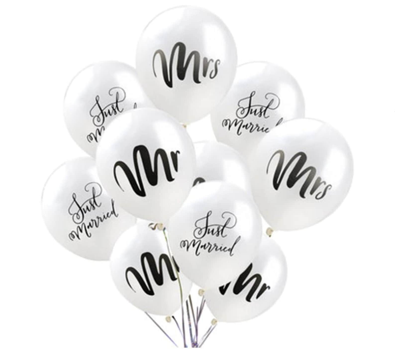 12 PACK Just Married Balloons Decorations 12 30cm Etsy