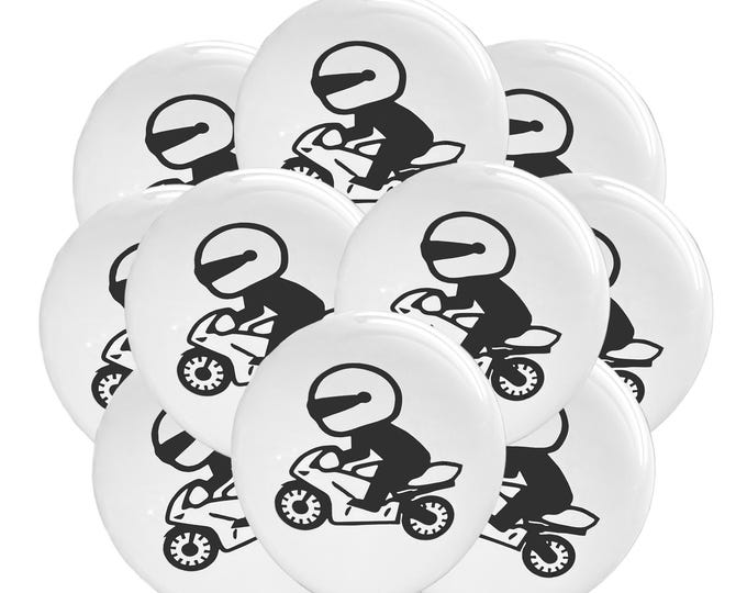 12ct Motorcycle Balloons, Street Bike Party Balloons, Motorcycle Theme, Minibike Balloons, Funny Mini Bike Birthday Theme Party