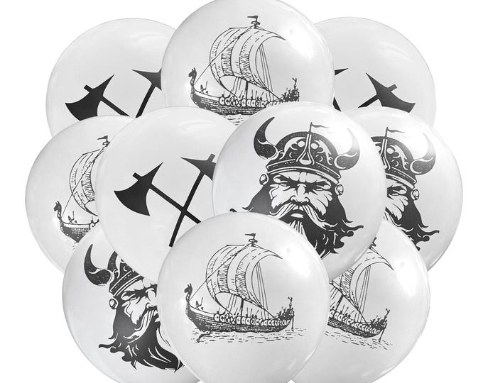 12ct Viking Balloons Latex, Viking Birthday, Viking Theme Party, Pirate Balloons, Raiding Party Decoration Ideas