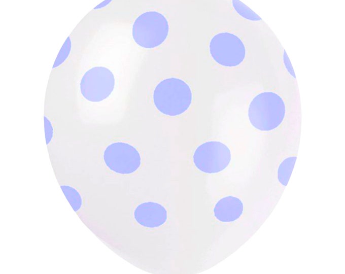12 Pack Purple Polka Dots Balloons, 12" Transparent Balloons Purple Dot Party Balloons, Purple Themed party decor, clear balloons with Dots