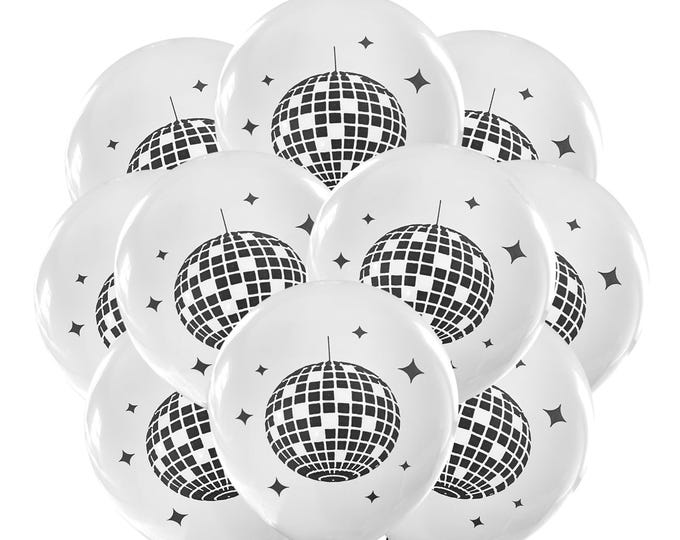 12ct Disco Ball Balloons, Disco Balloons, 70s Theme, Disco Birthday, Dance Party Theme, Disco Decorations