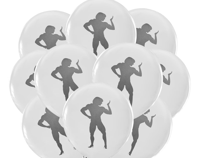 12ct Gym Balloons, Female Bodybuilding Birthday Theme, Flex Birthday, Bodybuilding Balloons Party Decorations, Weightlifting Balloons