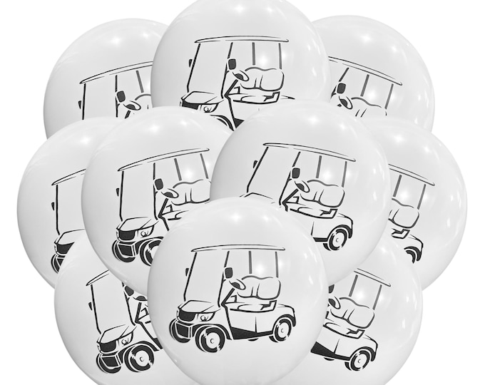 12ct Golf Balloons, Golf Birthday, Golf Party Theme, Golf Cart Birthday Theme Party Decoration supplies, Golfing Balloons