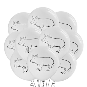 12ct Pig Balloons, Pig Party Balloons, Pig Theme, Farm Balloons, Piggy Birthday Theme, Farm Animal Party Decorations