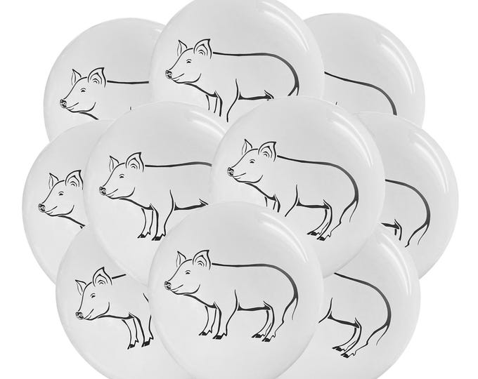 12ct Pig Balloons, Pig Party Balloons, Pig Theme, Farm Balloons, Piggy Birthday Theme, Farm Animal Party Decorations