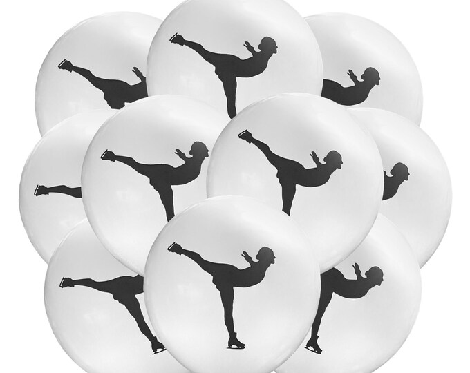 12ct Figure Skater Balloons, Skating Birthday Party, Figure Skater Theme, Ice Skating Balloons, Ice Skate Birthday Party Decorations