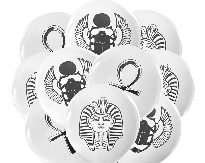 12ct Egypt Balloons, Egypt Birthday, Pharaoh  Theme, Pharaoh Balloons, Egypt Decorations Party Supply Ideas, Egyptian Ankh Balloons