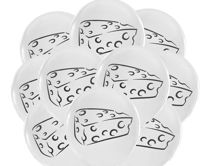 12ct Cheese Balloons, Cheesy Party Balloons, Cheese Birthday Theme Swiss Cheese Party Decoration Balloons
