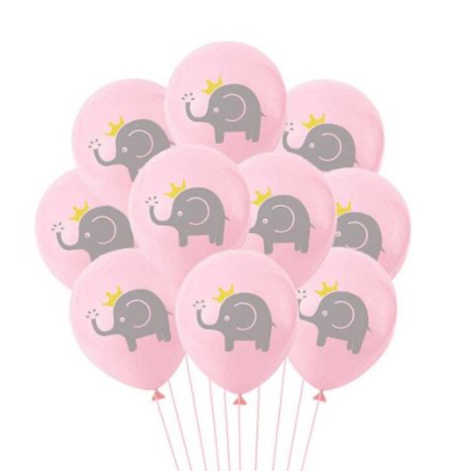 12 PACK Elephant Baby Shower Balloons Elephant Balloons Pink Etsy