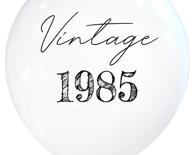 12ct Vintage 1985 Balloons, Birthday Party Theme Decorations