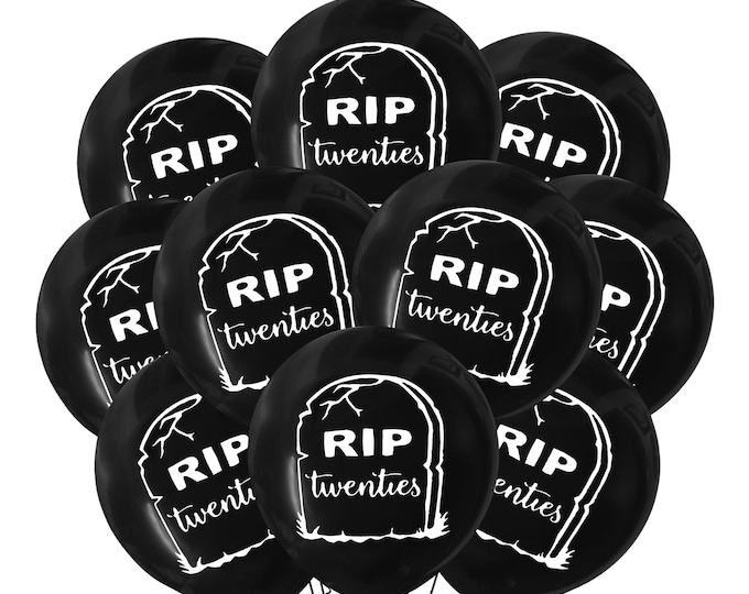 RIP Twenties Balloons, 12" Rip 20s Birthday Party, 30th Birthday Theme Decoration, 30th Birthday Balloons, 30th Party Ideas, Turning 30