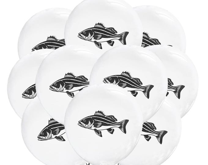 12ct Bass Balloons, Bass Birthday Party, Fishing Theme, Fish Balloons, Fisherman Birthday Party Decorations, Fishing Birthday