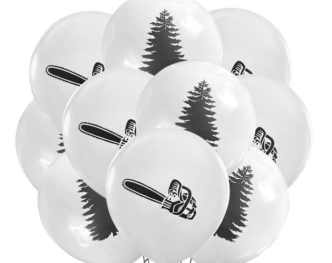 12ct Lumberjack Balloons, Landscaping Theme, Woodland Birthday, Pine Tree Forest