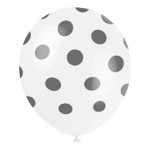 12 Pack Black Polka Dots Balloons, 12&quot; Transparent Balloons Black Dot Party Balloons, Black Balloons, Clear Balloons with Black Dots