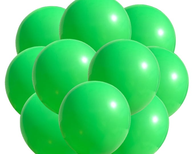 Solid Green Balloons 12in Standard Size
