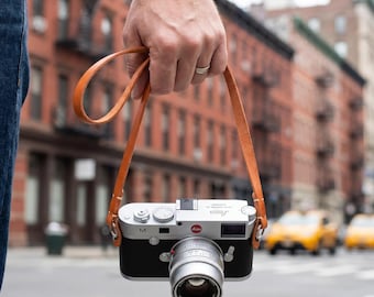 Vegetable Tanned Leather Camera Strap,Handmade Full Grain DSLR Neck Strap, Adjustable Shoulder Strap for Mirrorless Camera,Photographer Gift
