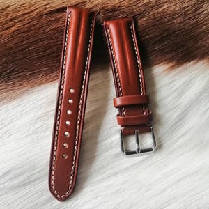 Italian Leather Watch Strap,Red Watch Band,Handmade Custom Watch Strap,Men's Watch Band,Anniversary Gift