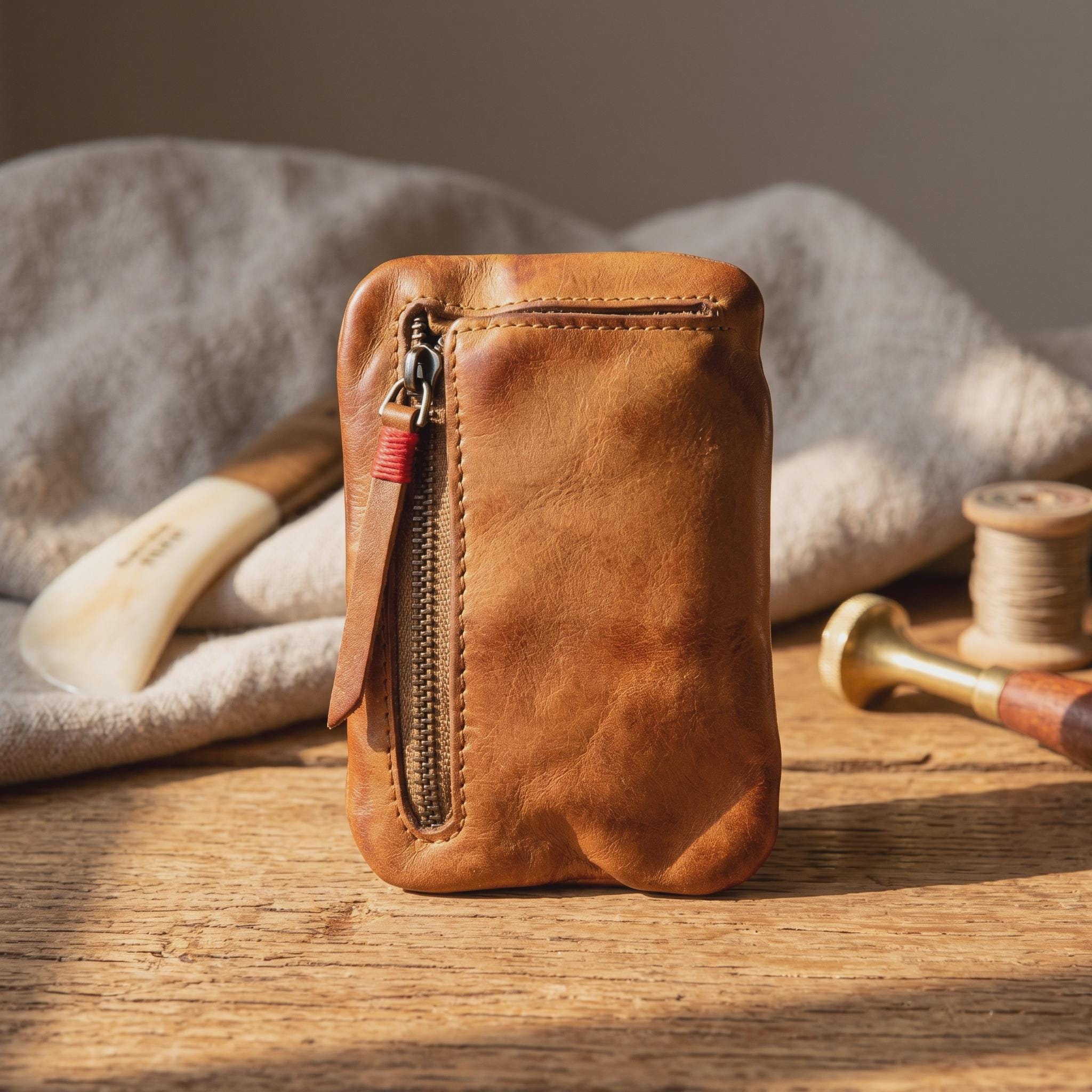 Vegetable Tanned Leather Earphone Case - Etsy