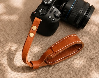 Leather Camera Wrist Strap, Camera Wrist Strap,Vintage DSLR Mirrorless Camera Strap, Soft Padded Wrist Lanyard, Photographer Gift