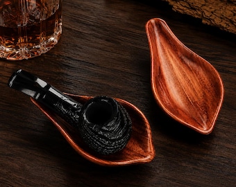 Solid Wood Pipe Stand,Leaf Pipe Holder,Vintage Tobacco Pipe Rest,Wooden Smoking Pipe Rack,Pipe Accessories Gift for Men,Groomsmen Gift
