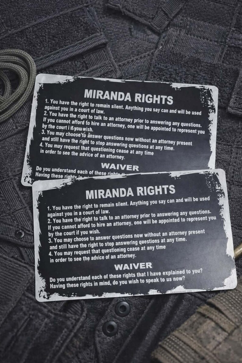 Constructional Rights Card Miranda Rights Wallet Card – Laser Engraved Tactical Constitutional ...