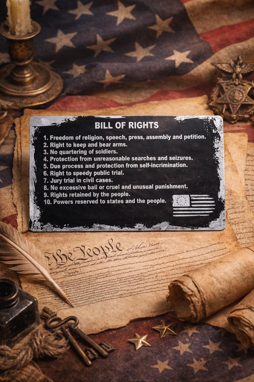 Bill of Rights Metal Card – Laser Engraved Wallet Insert – 2nd ...